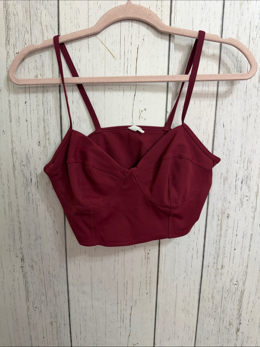 Free People Movement Crop Top Bra Burgundy